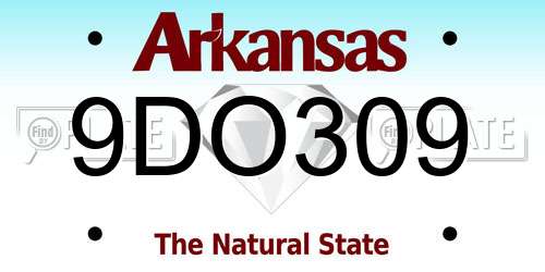 9DO309 Arkansas License Plate