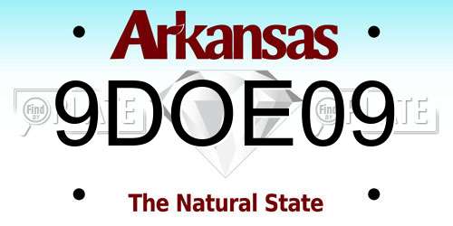 9DOE09 Arkansas License Plate