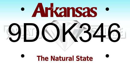 9DOK346 Arkansas License Plate