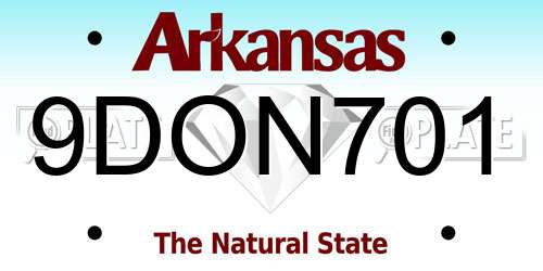 9DON701 Arkansas License Plate