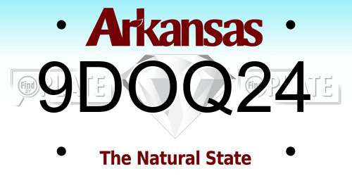 9DOQ24 Arkansas License Plate