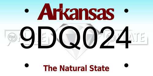 9DQ024 Arkansas License Plate