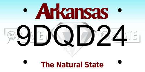9DQD24 Arkansas License Plate