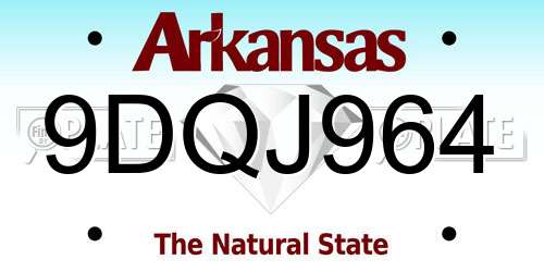 9DQJ964 Arkansas License Plate