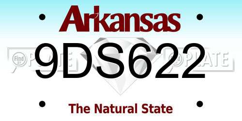 9DS622 Arkansas License Plate