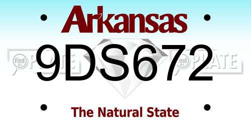 9DS672 Arkansas License Plate