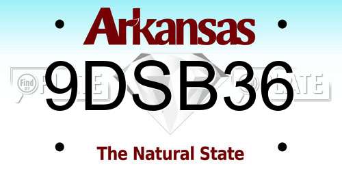 9DSB36 Arkansas License Plate