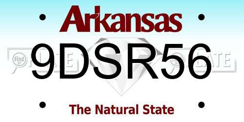 9DSR56 Arkansas License Plate
