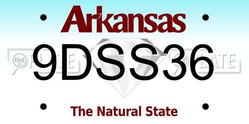 9DSS36 Arkansas License Plate