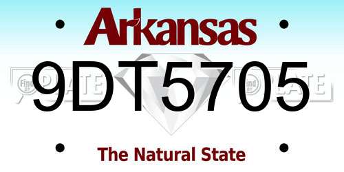 9DT5705 Arkansas License Plate