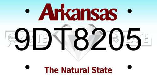 9DT8205 Arkansas License Plate