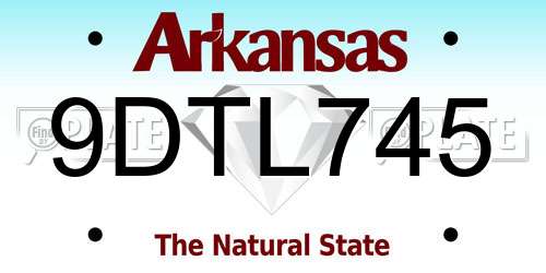 9DTL745 Arkansas License Plate