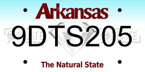 9DTS205 Arkansas License Plate
