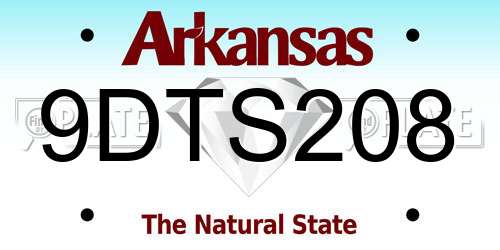 9DTS208 Arkansas License Plate