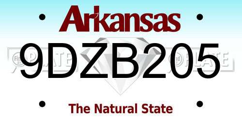 9DZB205 Arkansas License Plate
