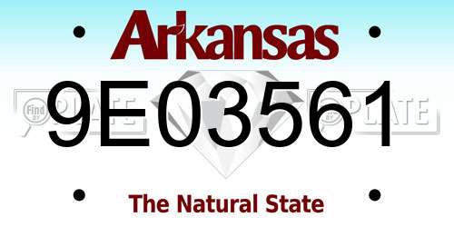 9E03561 Arkansas License Plate