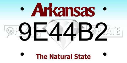 9E44B2 Arkansas License Plate