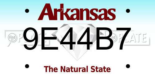 9E44B7 Arkansas License Plate