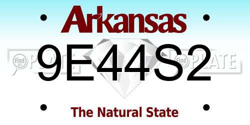 9E44S2 Arkansas License Plate