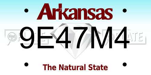 9E47M4 Arkansas License Plate