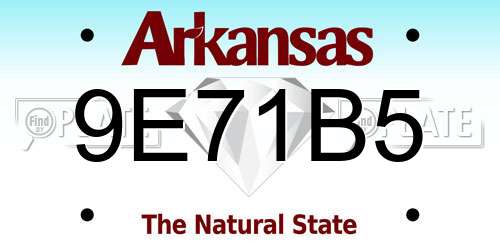 9E71B5 Arkansas License Plate