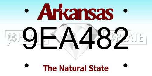 9EA482 Arkansas License Plate