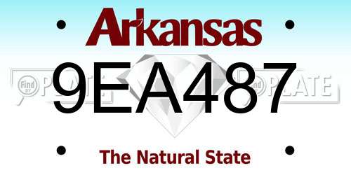 9EA487 Arkansas License Plate