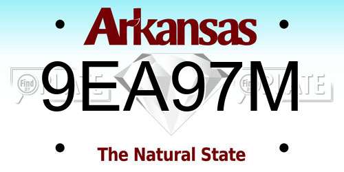 9EA97M Arkansas License Plate