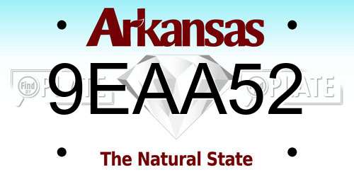 9EAA52 Arkansas License Plate