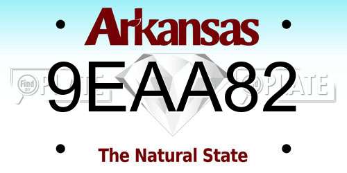 9EAA82 Arkansas License Plate