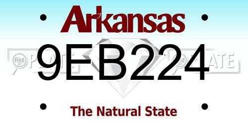9EB224 Arkansas License Plate