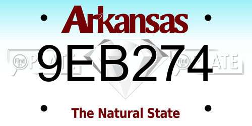 9EB274 Arkansas License Plate