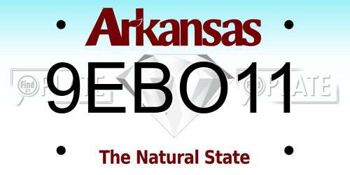 9EBO11 Arkansas License Plate