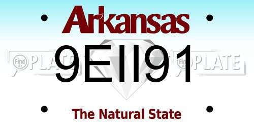 9EII91 Arkansas License Plate