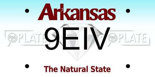 9EIV Arkansas License Plate