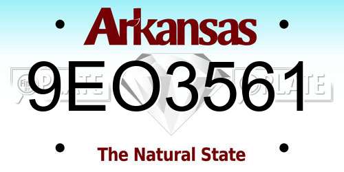 9EO3561 Arkansas License Plate