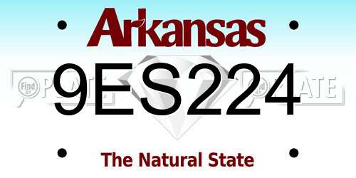 9ES224 Arkansas License Plate