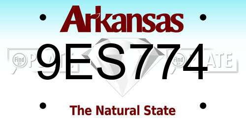 9ES774 Arkansas License Plate