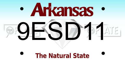 9ESD11 Arkansas License Plate