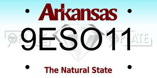 9ESO11 Arkansas License Plate