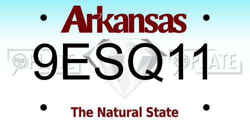 9ESQ11 Arkansas License Plate