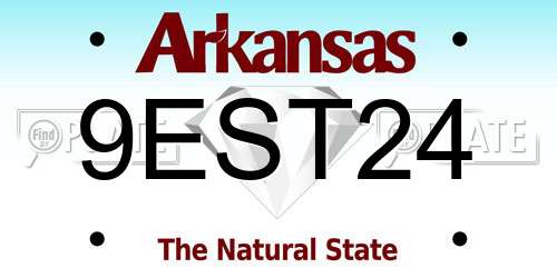 9EST24 Arkansas License Plate