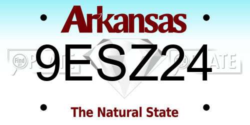 9ESZ24 Arkansas License Plate