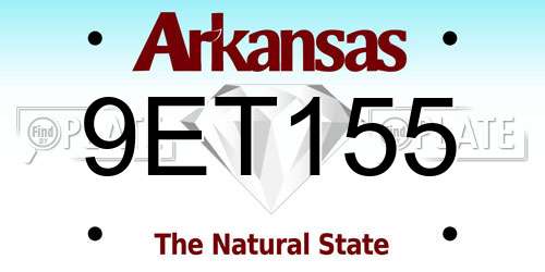 9ET155 Arkansas License Plate