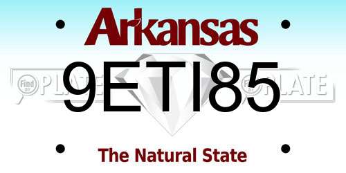 9ETI85 Arkansas License Plate