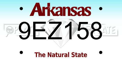 9EZ158 Arkansas License Plate