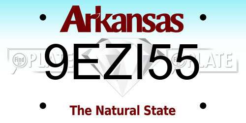 9EZI55 Arkansas License Plate