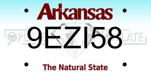 9EZI58 Arkansas License Plate