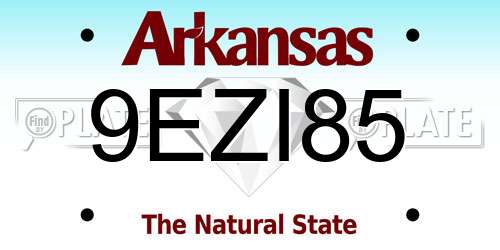 9EZI85 Arkansas License Plate