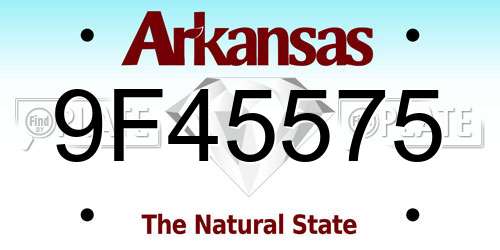 9F45575 Arkansas License Plate